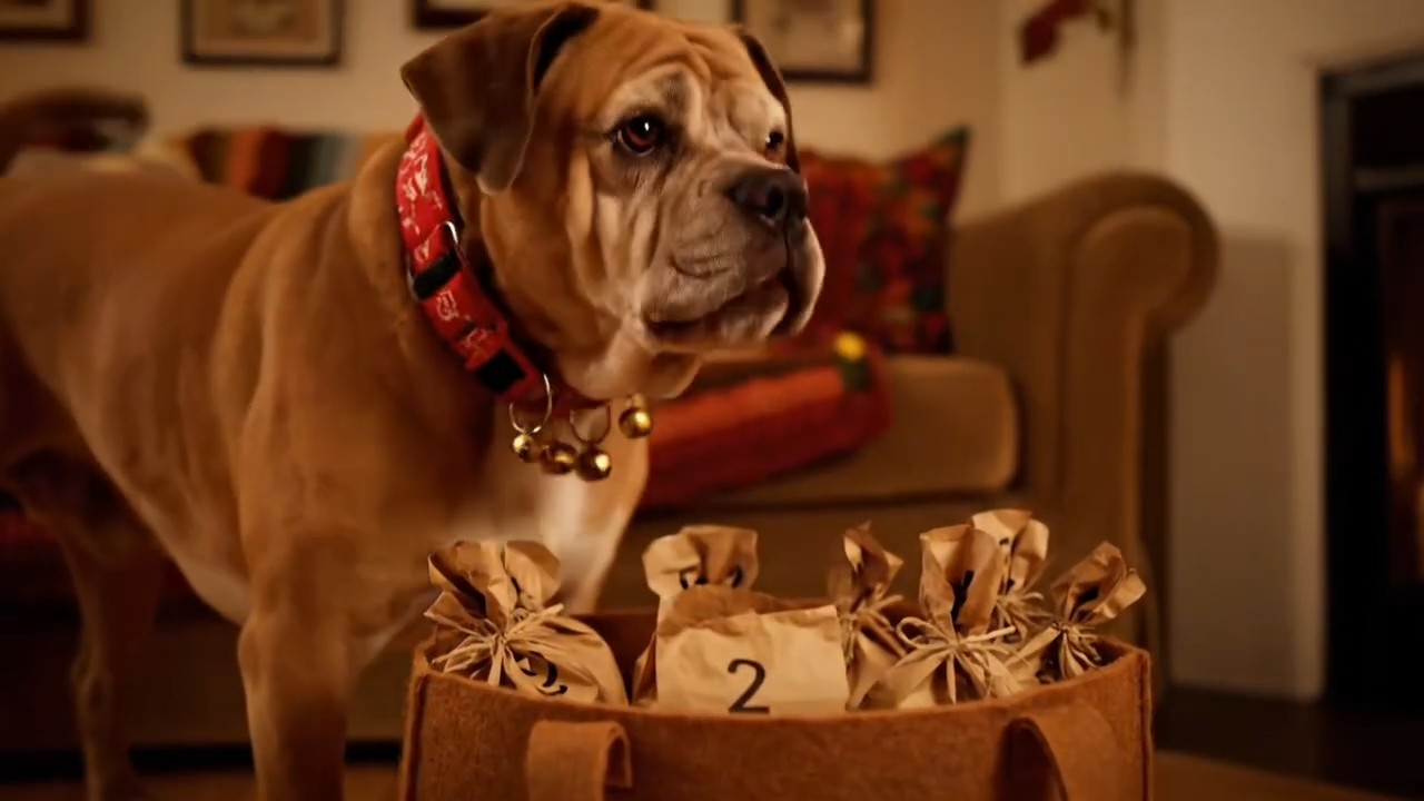 Personalisierter Adventskalender im Filzkorb mit 24 Tüten