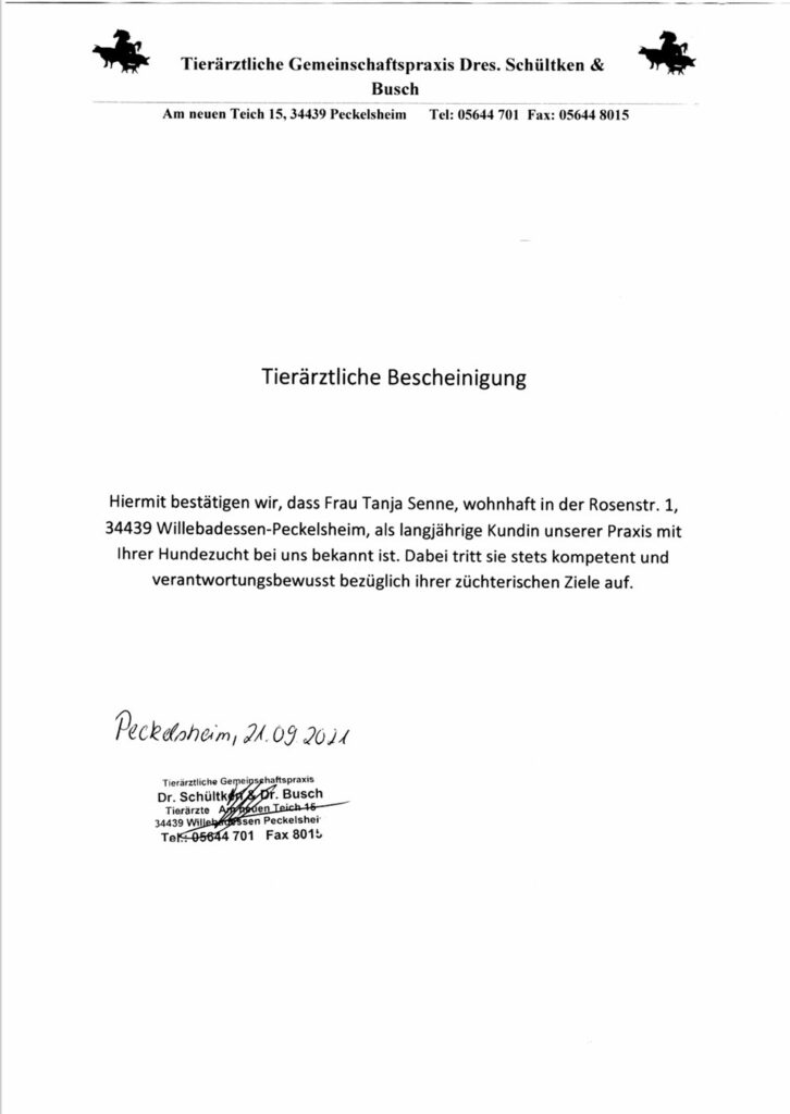 Fortbildung: Tierärztliche Bescheinigung